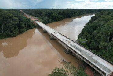 Ponte sobre o Rio Teles Pires na MT-140  - Foto por: Fiscalização/Sinfra-MT